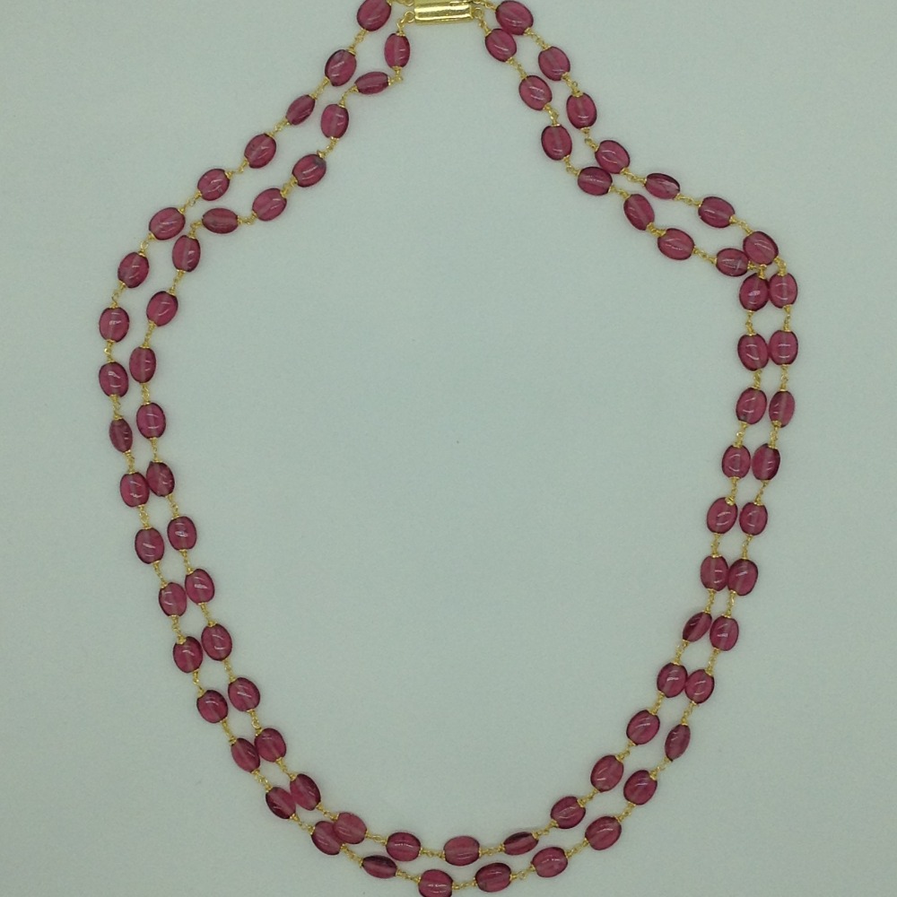 Pink Oval Beeds 2 Line Taar Mala JSS0176