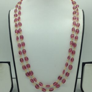Pink Oval Beeds 2 Line Taar Mala JSS0176