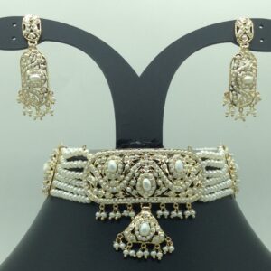 Pearls Amritsar Choker Set With 6 Line Pearls Mala JPS0781