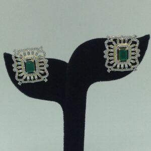 White,Green CZ Choker Set With 6 Line Pearls Mala JPS0774