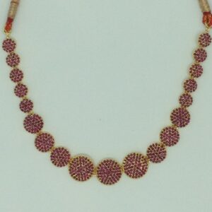 Pearls and Green CZ Necklace Set JNC0215