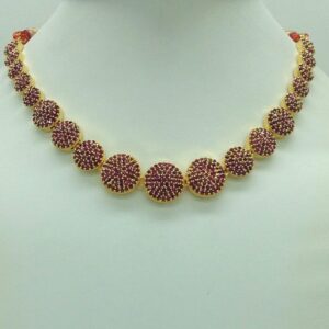 Pearls and Green CZ Necklace Set JNC0215