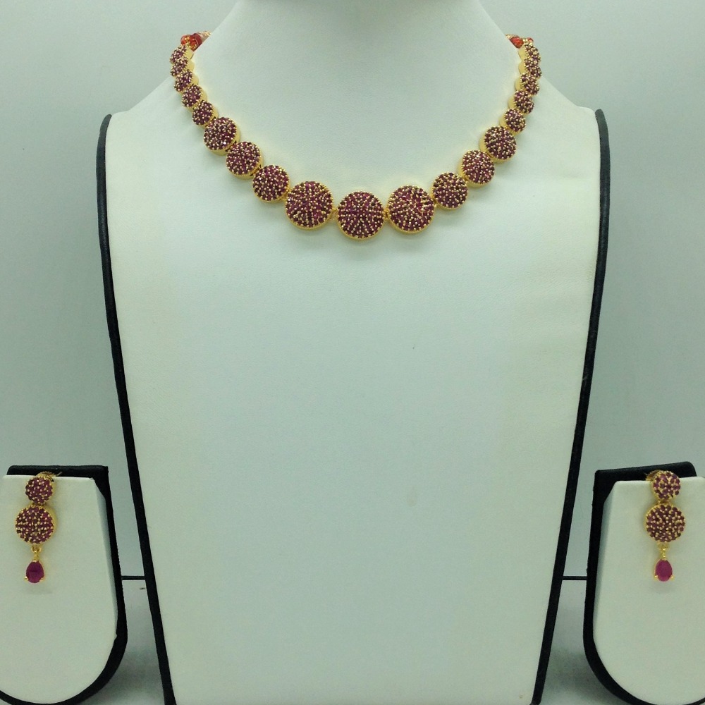 Pearls and Green CZ Necklace Set JNC0215