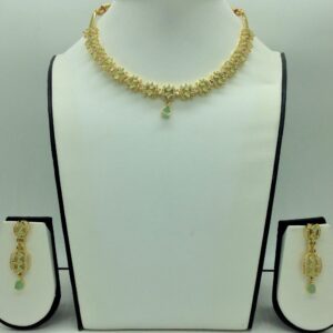 White and Pale Green CZ Necklace Set JNC0212