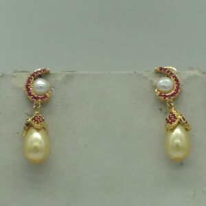 Red Cz and Pearls Necklace Set JNC0203