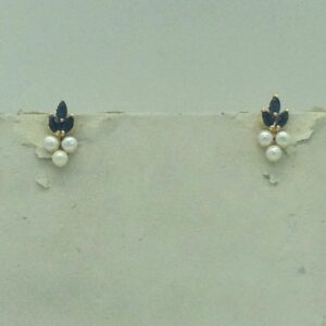 Blue Cz and Pearls Necklace Set JNC0192