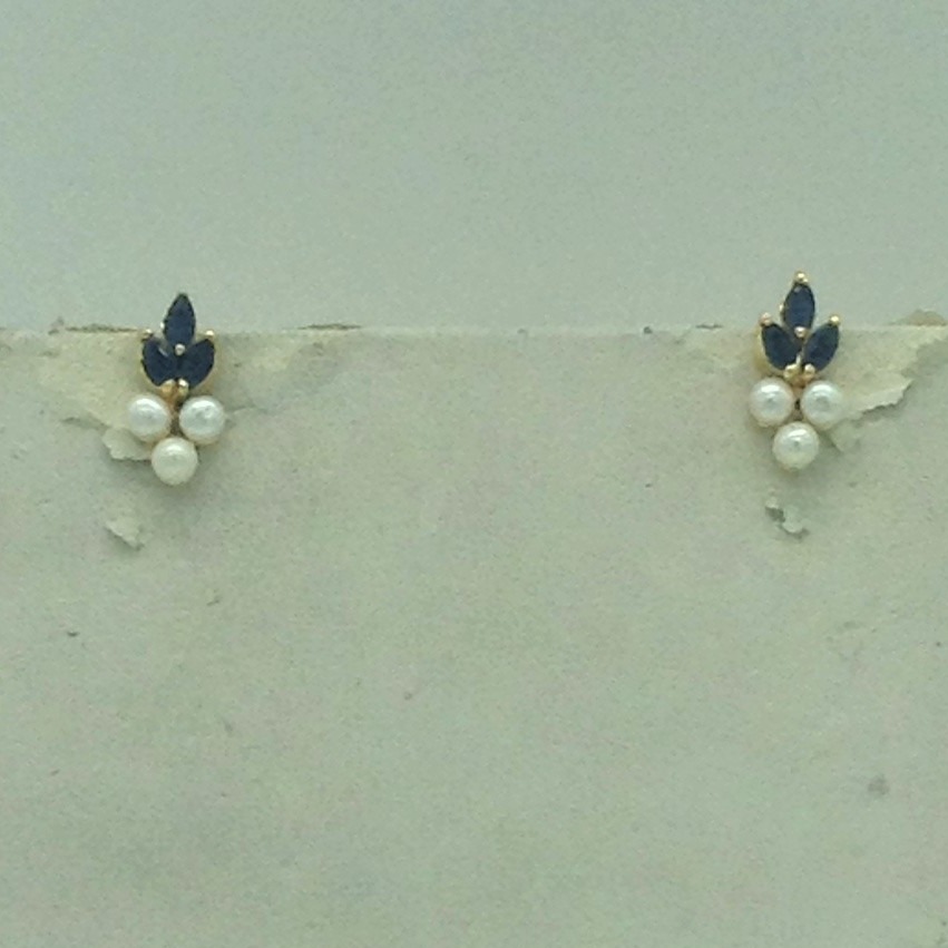 Blue Cz and Pearls Necklace Set JNC0192