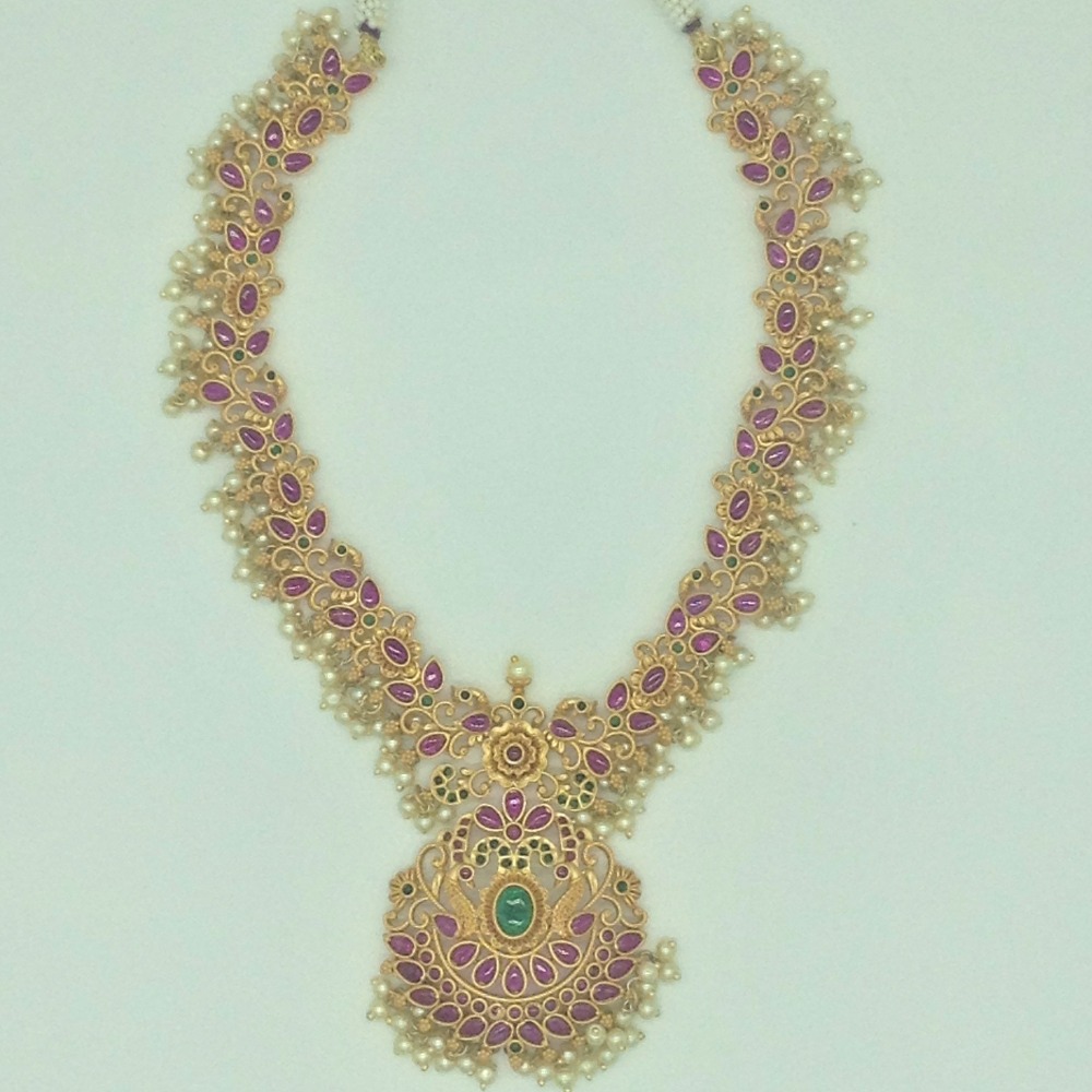 Red,Green Cz Necklace Set JNC0191 - Image 4
