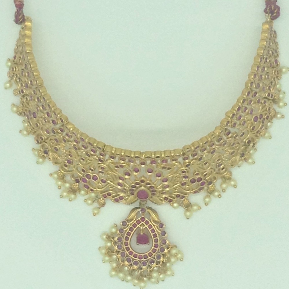 Red Cz Necklace Set JNC0190