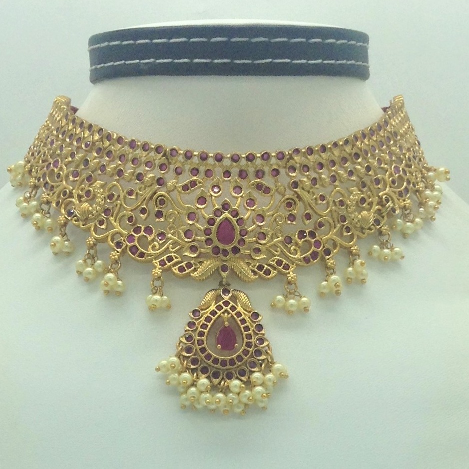 Red Cz Necklace Set JNC0190