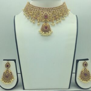 Red Cz Necklace Set JNC0190