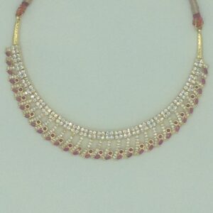 White,Red Cz Necklace Set JNC0189
