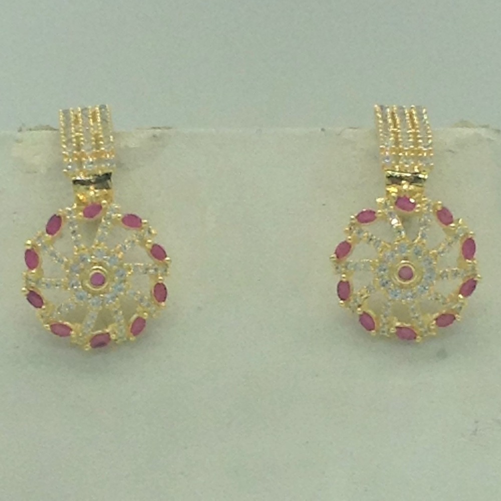 White,Red Cz Necklace Set JNC0189