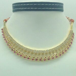 White,Red Cz Necklace Set JNC0189