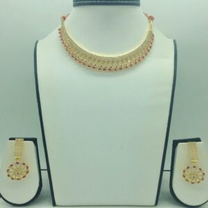 White,Red Cz Necklace Set JNC0189