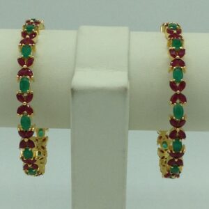 Red,Green CZ Fancy Bangles JBG0325
