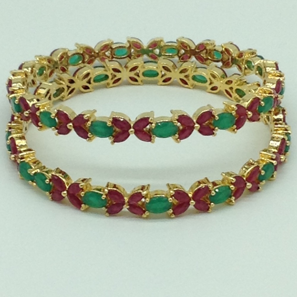 Red,Green CZ Fancy Bangles JBG0325