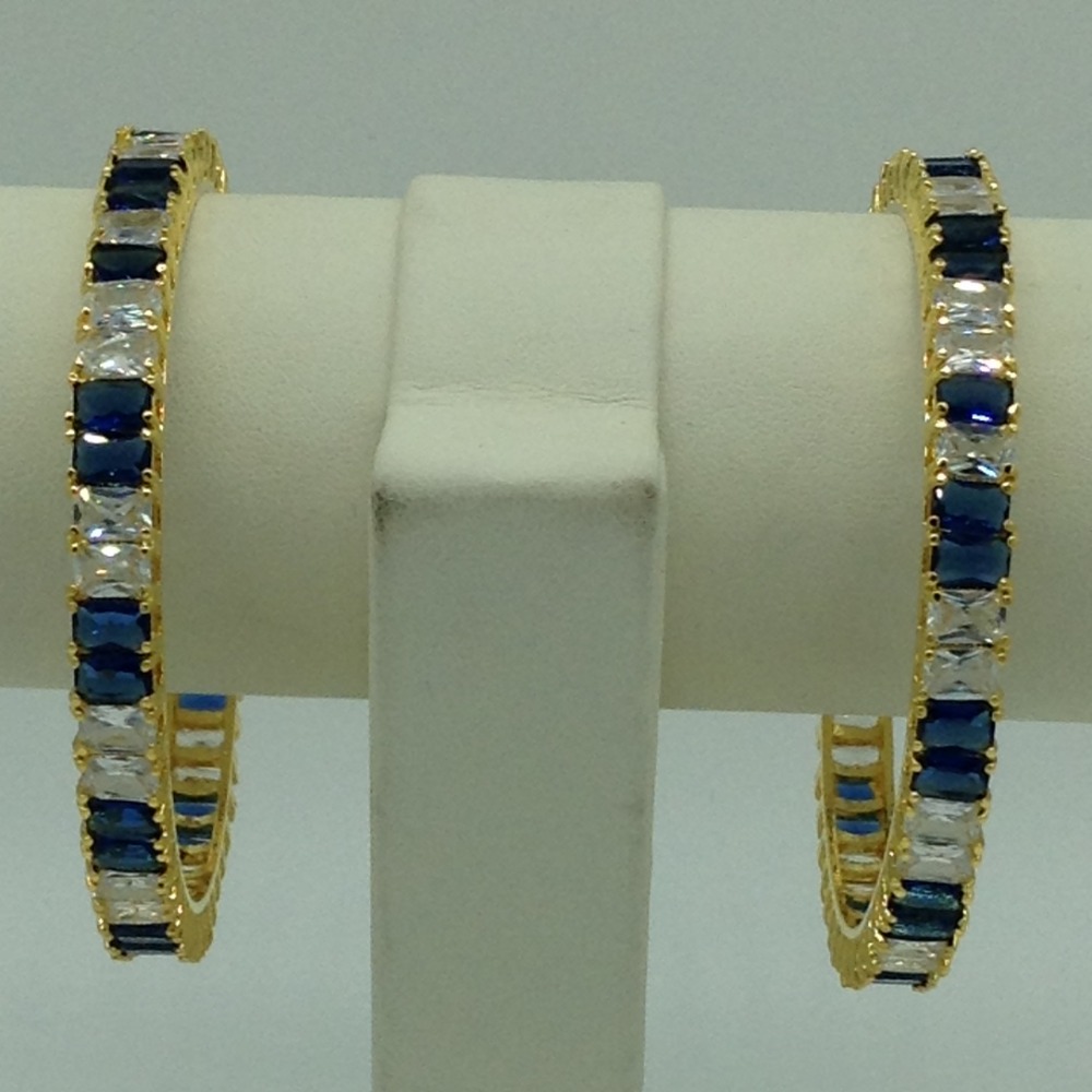White and Blue CZ Fancy Bangles JBG0318 - Image 2