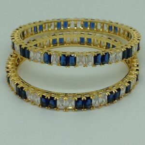 White and Blue CZ Fancy Bangles JBG0318