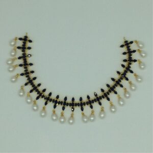 Blue Cz and Pearls Necklace Set JNC0181