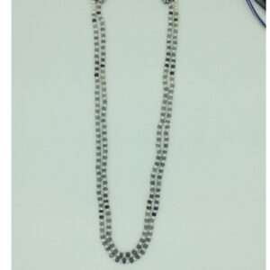 White Flat Pearls with Blue Sapphires Beeds Necklace JPM0486