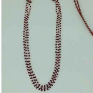 White Rice Pearls with Red Ruby Beeds Necklace JPM0484