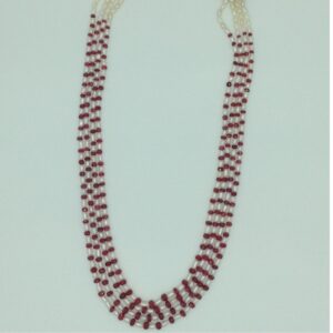 White Rice Pearls with Red Ruby Beeds Necklace JPM0483