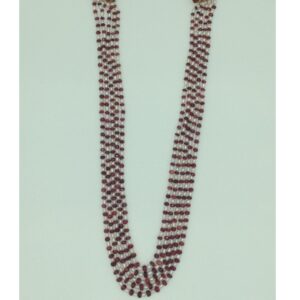 White Rice Pearls with Red Ruby Beeds Necklace JPM0482