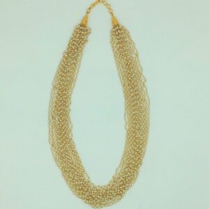 Freshwater Round Pearls 16 Lines Gold Taar Necklace JGT0030