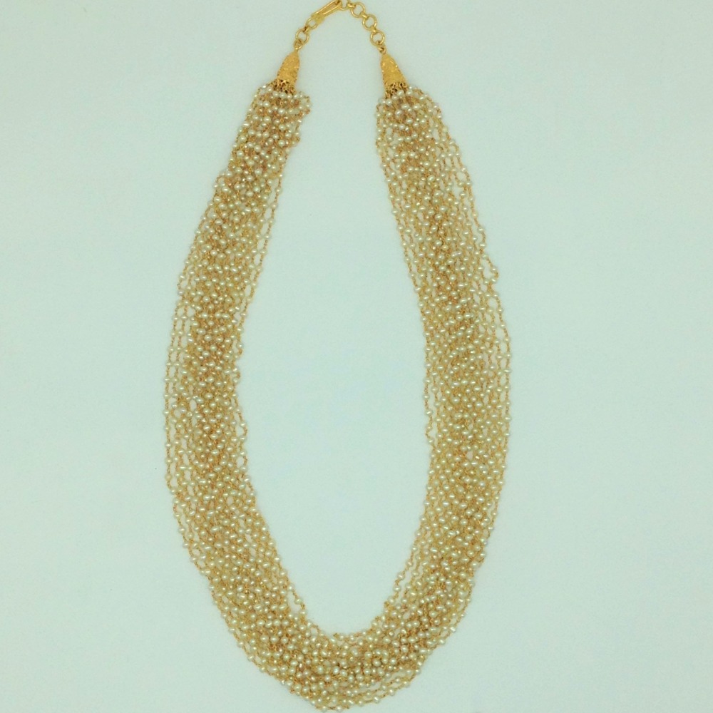 Freshwater Round Pearls 16 Lines Gold Taar Necklace JGT0030