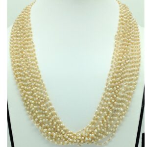 Freshwater Round Pearls 16 Lines Gold Taar Necklace JGT0030