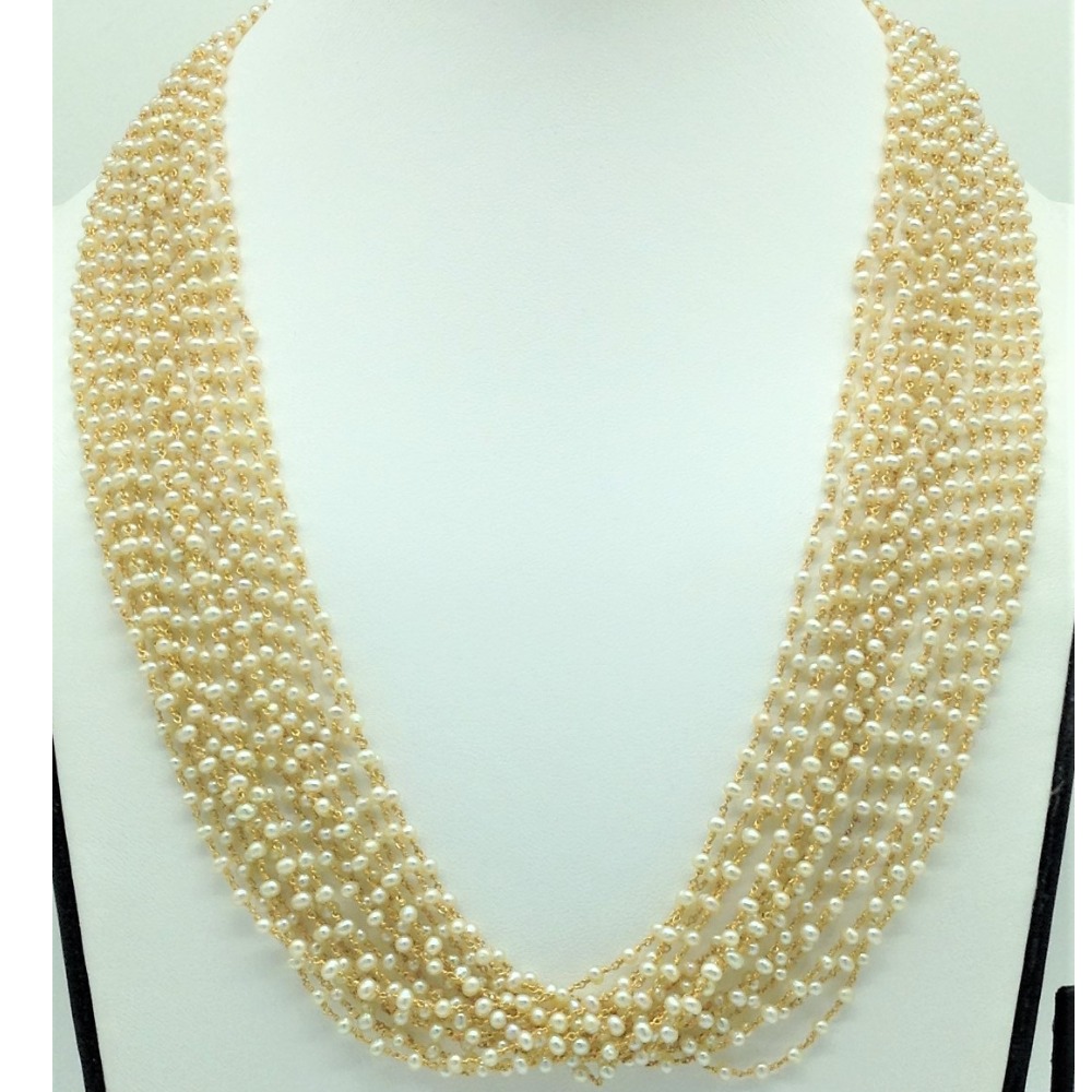 Freshwater Round Pearls 16 Lines Gold Taar Necklace JGT0030