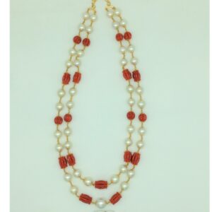 SouthSea Pearls with Corals Dholki Gold Taar Necklace JGT0028