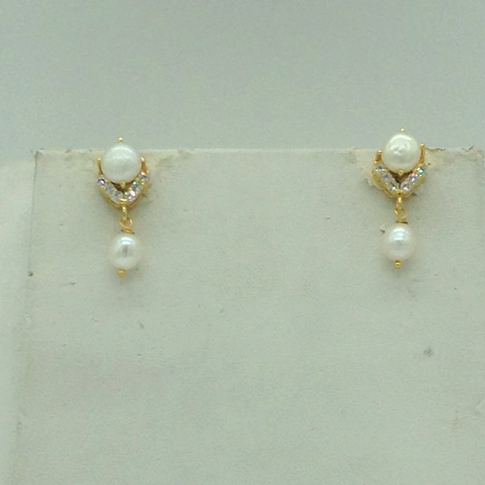 White cz and pearls 7 pcs set with 1 line flat pearls mala jps0742 - Image 3
