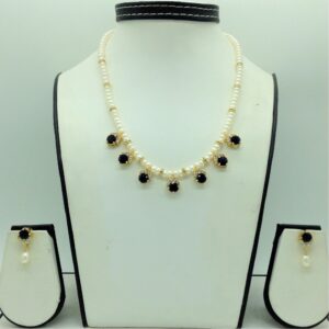 White ,bluecz 7 pcs set with 1 line flat pearls mala jps0737