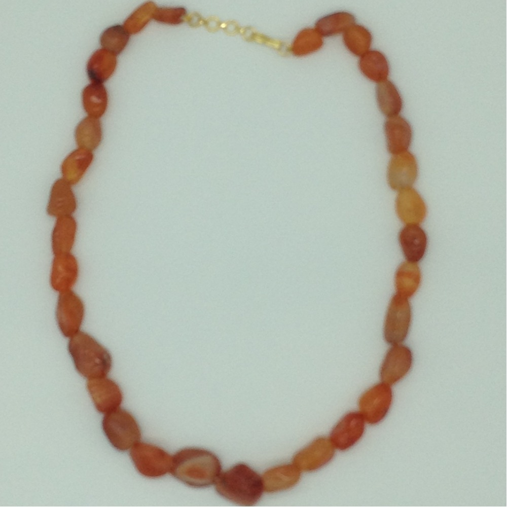 Natural Brown Semi Oval Tumbles Mala JSS0158