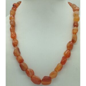 Natural Brown Semi Oval Tumbles Mala JSS0158