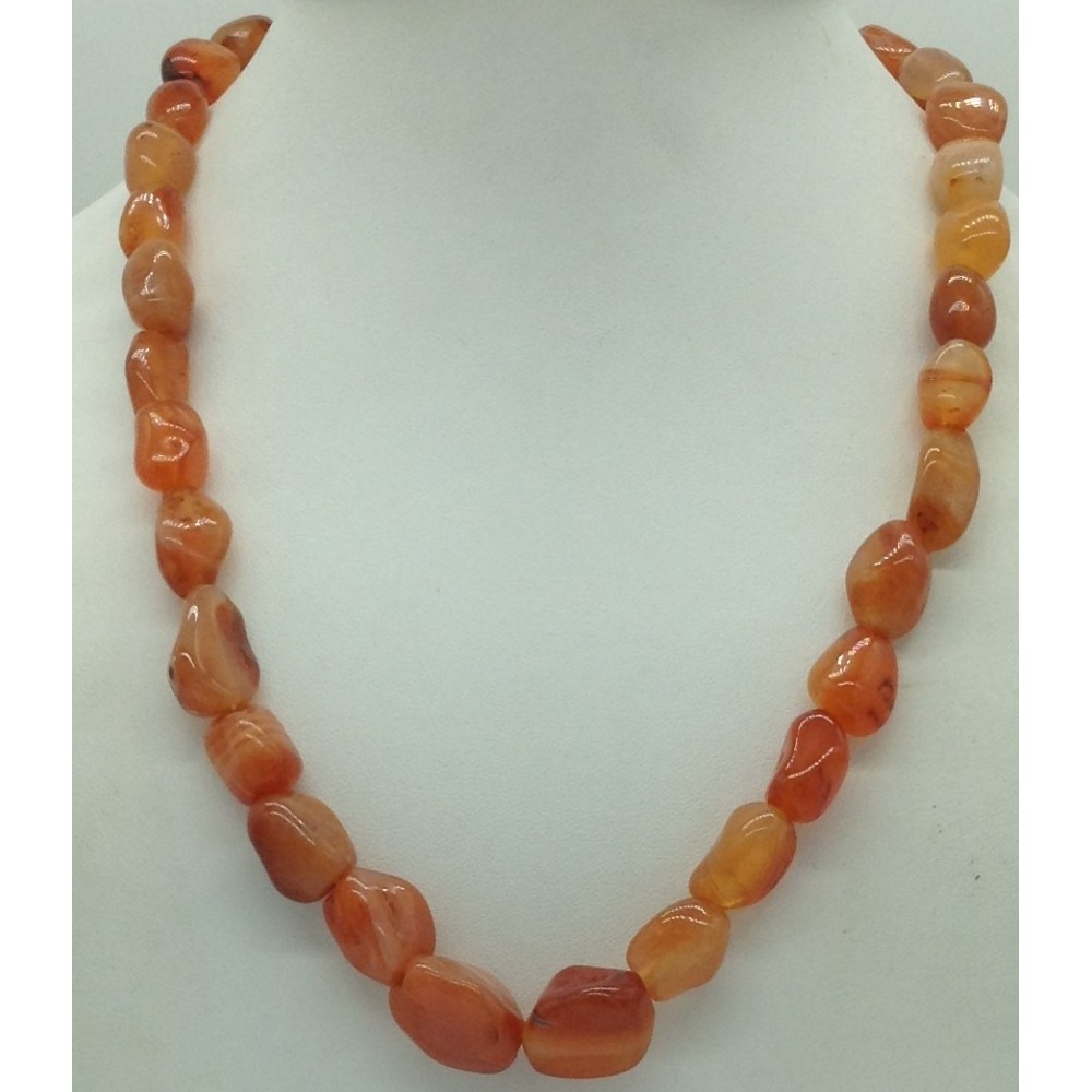 Natural Brown Semi Oval Tumbles Mala JSS0158
