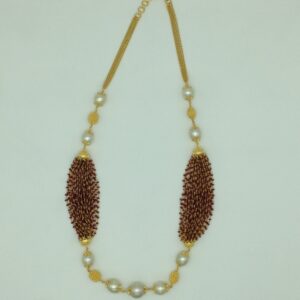 South Sea Pearls and Ruby Beeds Gold Taar Necklace JGT0019