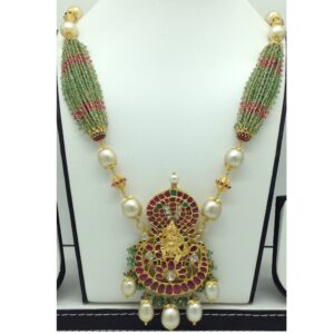 South Sea Pearls ,Emeralds With Kundan Locket Necklace JGT0017