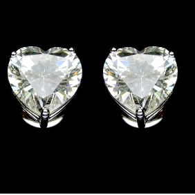 Creative Diamond Simulants Heart Eartops JSJ0212