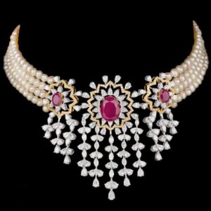 Diamonds and Ruby Pendent JSJ0190