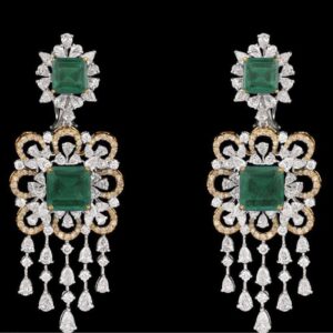 Diamonds and Emeralds Earrings JSJ0189