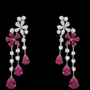 Diamonds and Ruby Earrings JSJ0146