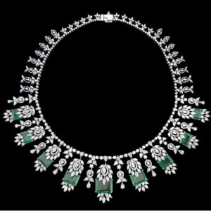 Diamonds and Emeralds Necklace JSJ0133