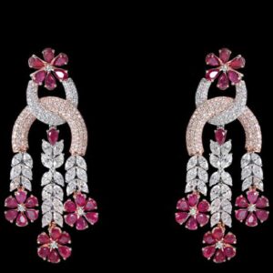 Diamonds and Ruby Earrings JSJ0129