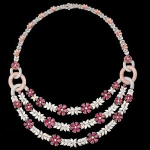 Diamonds and Ruby Necklace JSJ0128