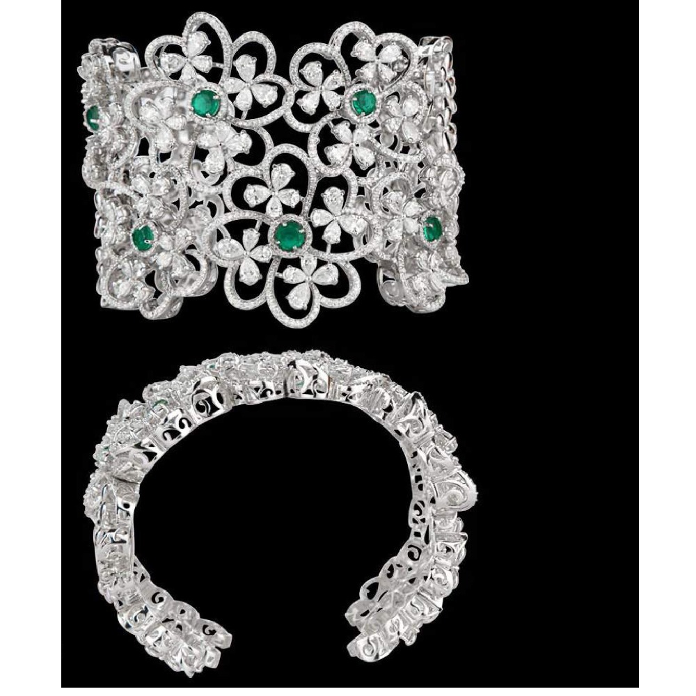 Diamonds and Emeralds Bracelet JSJ0067