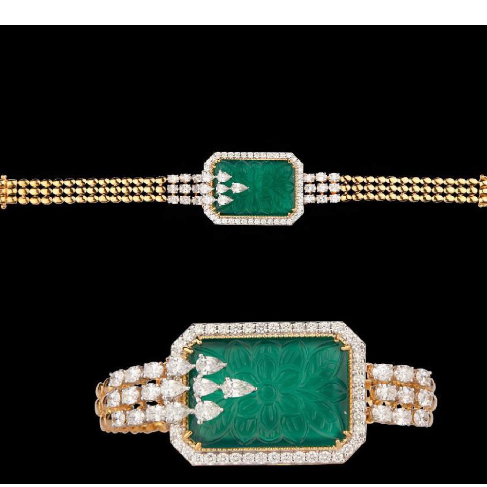 Diamonds and emeralds bracelet jsj0065