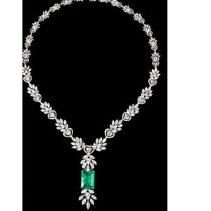 Diamonds and Emeralds Necklace JSJ0027